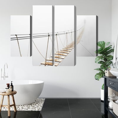 Ljuddämpande tavla - Hanging bridge in the fog