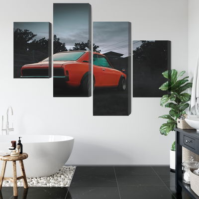 Ljuddämpande tavla - Orange retro car