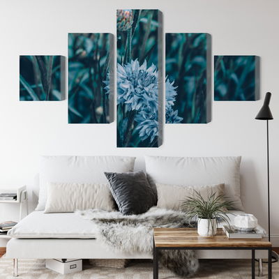 Ljuddämpande tavla - Cornflowers in the meadow 3d