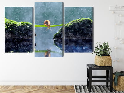 Ljuddämpande tavla - Snail in the rain