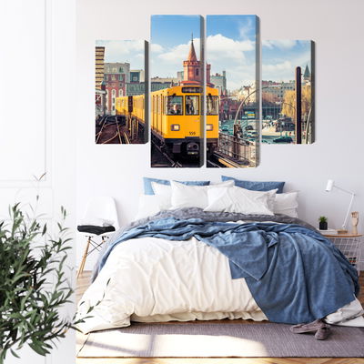 Ljuddämpande tavla - Yellow train in berlin