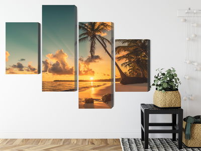 Ljuddämpande tavla - Sunset on the dominican beach