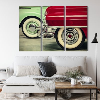 Ljuddämpande tavla - Stylish vintage car wheels