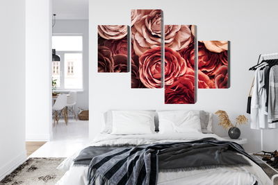 Ljuddämpande tavla - Colorful flowers close up 3d