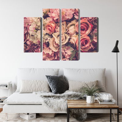 Ljuddämpande tavla - Delicate colorful 3d flowers