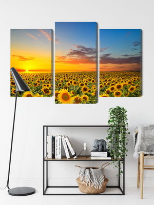 Ljuddämpande tavla - Sunset over a 3d sunflower