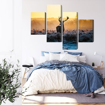 Ljuddämpande tavla - Deer on the rut in 3d