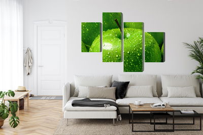 Ljuddämpande tavla - Green apples on a macro scale