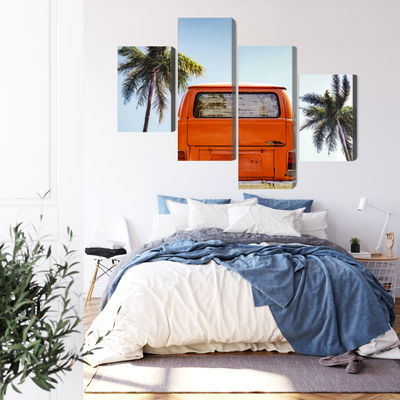 Ljuddämpande tavla - Retro car between palm trees