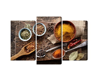 Ljuddämpande tavla - Board with various spices