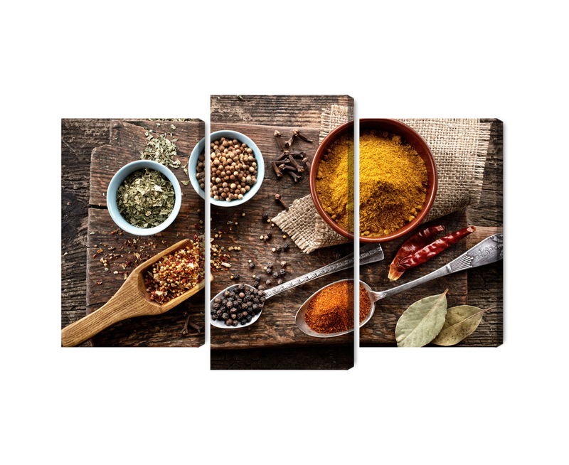 Ljuddämpande tavla - Board with various spices