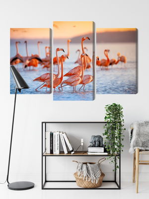 Ljuddämpande tavla - A flock of flamingos