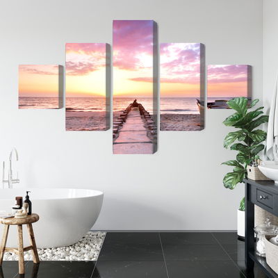 Ljuddämpande tavla - Boat on the beach 3d