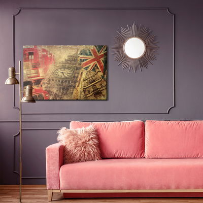 Ljuddämpande tavla - Collage with London icons