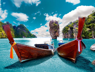 Ljuddämpande tavla - Boats at the andaman sea