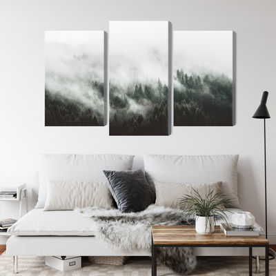 Ljuddämpande tavla - Misty 3d forest landscape