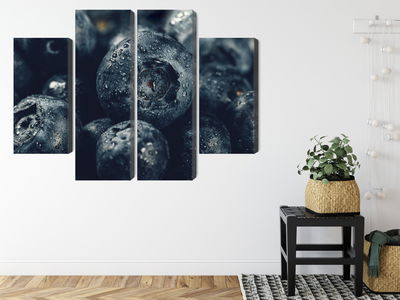 Ljuddämpande tavla - Blueberries close up 3d