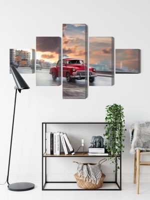 Ljuddämpande tavla - Historic car on the road