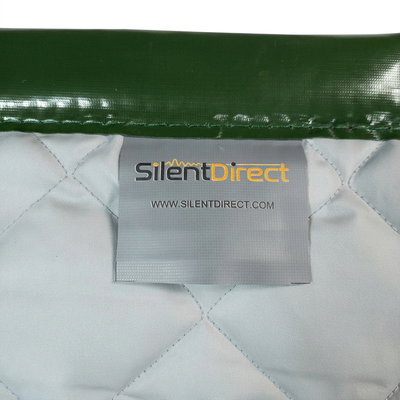 SilentDirect Sound Barrier etikett på bullerskydd