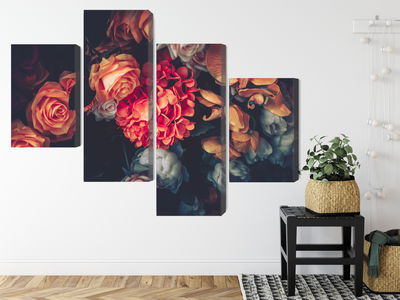 Ljuddämpande tavla - Colorful flowers for vintage