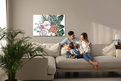 Ljuddämpande tavla - Tropical fruits and orchids