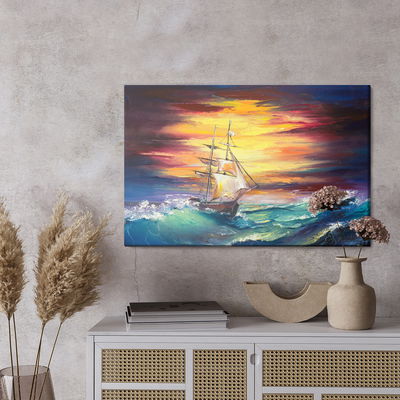 Ljuddämpande tavla - Rough sea and a ship