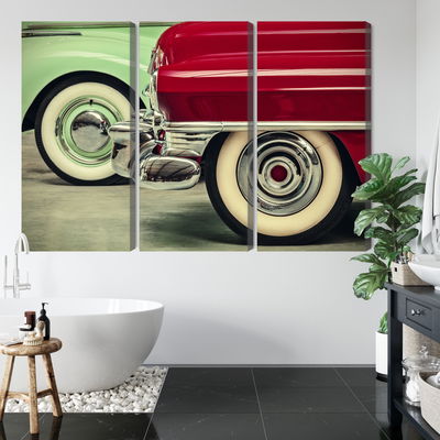 Ljuddämpande tavla - Stylish vintage car wheels