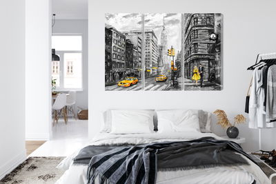 Ljuddämpande tavla - View of the street of new