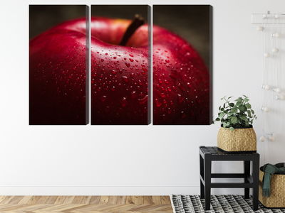 Ljuddämpande tavla - Red apple on a macro scale
