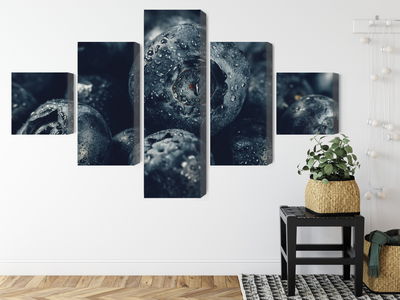 Ljuddämpande tavla - Blueberries close up 3d