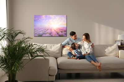 Ljuddämpande tavla - Pastel lavender field