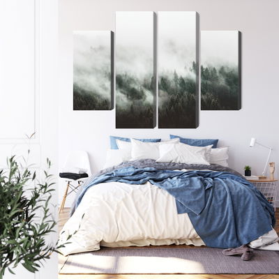 Ljuddämpande tavla - Misty 3d forest landscape