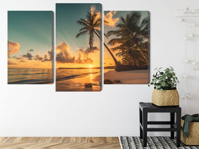Ljuddämpande tavla - Sunset on the dominican beach