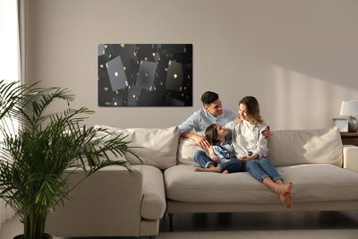 Ljuddämpande tavla - Floating black cards