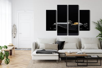 Ljuddämpande tavla - Historic car on dark tees