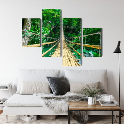 Ljuddämpande tavla - Bamboo bridge in the rain