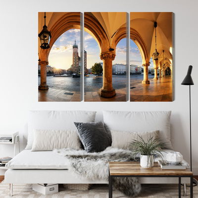 Ljuddämpande tavla - View of Kraków at sunset