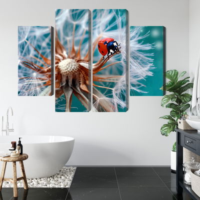 Ljuddämpande tavla - Ladybug on a dandelion