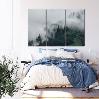 Ljuddämpande tavla - Green misty forest