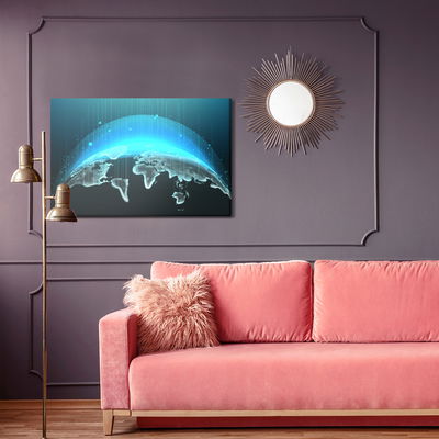 Ljuddämpande tavla - Modernist 3d world map