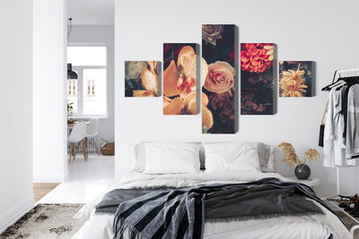 Ljuddämpande tavla - Multi-colored flowers