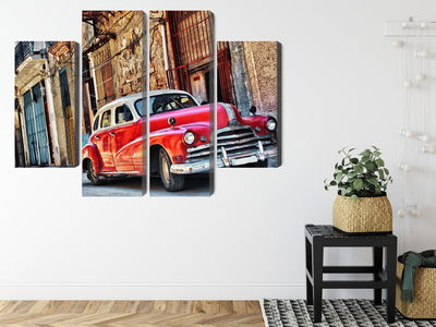Ljuddämpande tavla - Old american car and havana