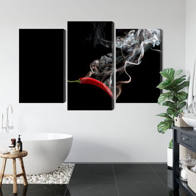Ljuddämpande tavla - Red chili with smoke