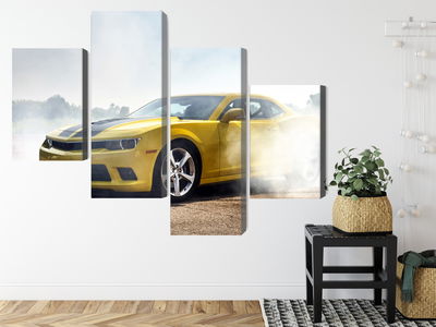 Ljuddämpande tavla - 3d drifting yellow car