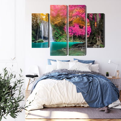 Ljuddämpande tavla - A beautiful forest waterfall
