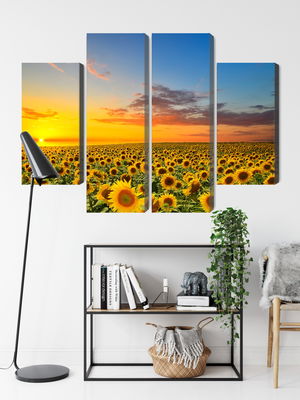 Ljuddämpande tavla - Sunset over a 3d sunflower