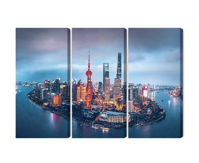 Ljuddämpande tavla - Shanghai panorama at night