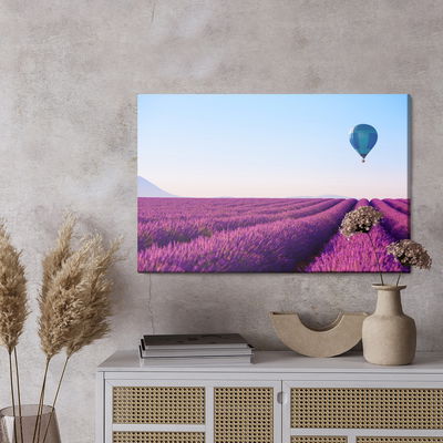 Ljuddämpande tavla - Balloon over a lavender field