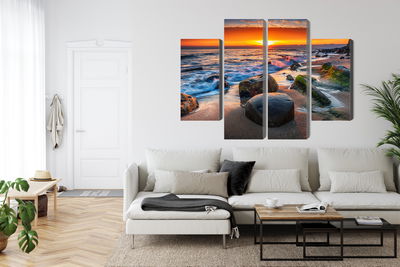 Ljuddämpande tavla - 3d beach sunset