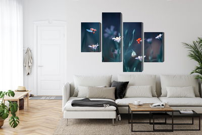 Ljuddämpande tavla - Ladybugs and wildflowers